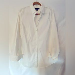 Banana Republic cuffed sleeve dress white shirt